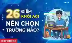 26 điểm khối A01 nên chọn trường nào 2026 trên cả nước?
