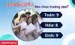 26 điểm khối B nên chọn trường nào 2026 trên toàn quốc