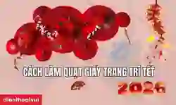 Cách làm quạt giấy trang trí Tết 2026 Bính Ngọ đẹp mắt