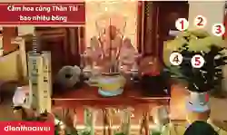 Cắm hoa cúng Thần Tài bao nhiêu bông Mùng 10 2025?