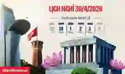 Lịch nghỉ 30/4 1/5 năm 2026 của học sinh, người lao động