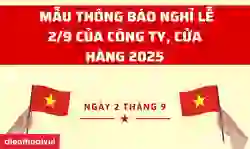 Mẫu thông báo nghỉ lễ 2/9 của công ty, cửa hàng