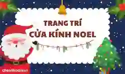 Trang trí cửa kính Noel