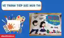Vẽ tranh tiếp sức mùa thi đơn giản, ấn tượng