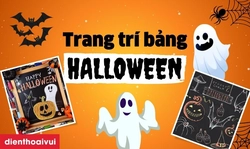 Mẫu trang trí bảng Halloween đơn giản, đẹp mắt