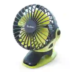 Quạt Mini đế kẹp YOOBAO Tích Điện Xoay góc 360 Độ Cao Cấp