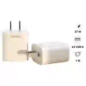 Sạc BWOO 2 cổng USB-A kèm cáp Type-C US CDA61C