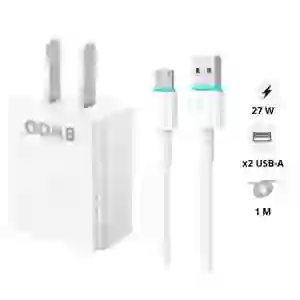Sạc BWOO 2 cổng USB-A kèm cáp Micro US CDA61V
