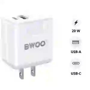 Sạc nhanh BWOO 3 cổng (USB-A + 2 USB-C) 65W GAN US CDA166