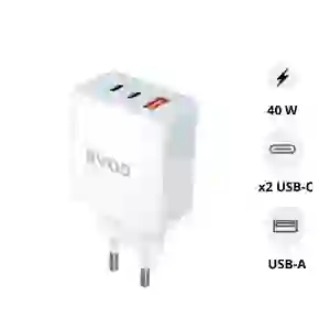 Sạc nhanh BWOO 3 cổng (USB-A + 2 USB-C) 40W EU CDA133