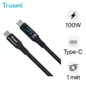 Cáp sạc Trusmi Usb-C to Usb-C Digital sạc nhanh 100w dài 1m
