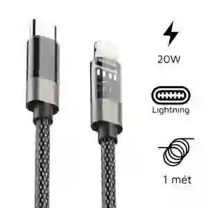 Cáp Trusmi Usb-C to Lightning Led Rainbow PD 20w dài 1m