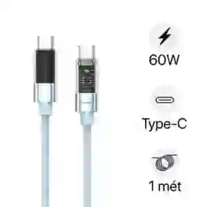 Cáp Trusmi Usb-C to Usb-C Led Rainbow 60w dài 1m