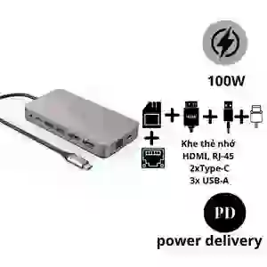 Cổng chuyển Hyper Drive Dual 4K HDMI 10-in-1 (2 màn hình) USB-C Hub For Macbook M1 HDM1H