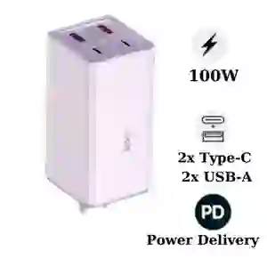 Củ sạc nhanh Baseus GaN6 Pro 2C + 2U 100W EU kèm cáp C-C 100W 1m