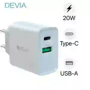 Củ sạc nhanh Devia 2 cổng Smart series 20W Type-C và USB