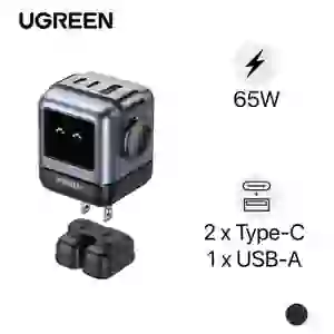 Củ sạc nhanh Ugreen Robot GaN Nexode 3 cổng USB-C USB-A 65W CD361 15570