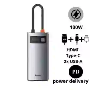 Hub Chuyển ĐổI Baseus Metal Gleam Type-C 4 Trong 1