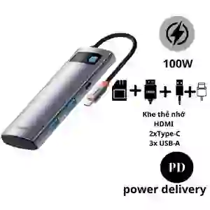 Hub Chuyển ĐổI Baseus Metal Gleam Type-C 7 Trong 1