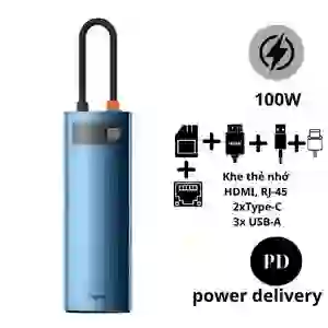 Hub Chuyển ĐổI Baseus Metal Gleam Type-C 8 Trong 1
