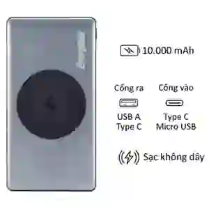 Pin dự phòng Energizer 10.000 mAh hỗ trợ sạc không dây 5W (QE10000)