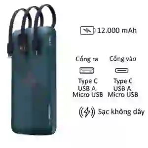 Pin sạc dự phòng iWALK 6 in 1 12.000 mAh (UBA12000P)