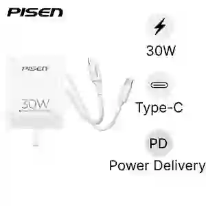 Combo sạc Pisen Quick PD 30W kèm cáp Lightning