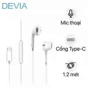 Tai nghe EarPods cổng Type-C Devia InterFace