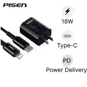 Combo Sạc Pisen Quick PD 18W Kèm Cáp Lightning
