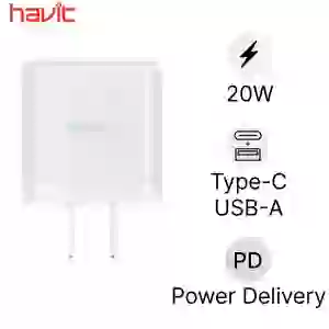 Củ sạc Havit 2 cổng Type C 20W Type A 12W UC166