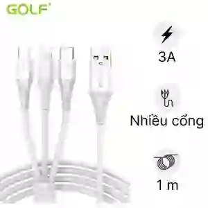 Cáp sạc Golf 3 In 1 Sạc Nhanh 3A GC-65 1m