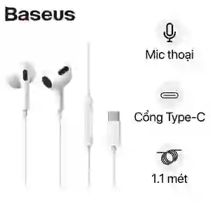 TAI NGHE CÓ DÂY BASEUS ENCOK USB-C C17 - TRẮNG