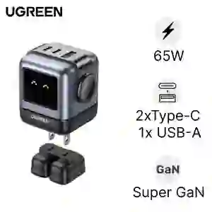 Củ sạc nhanh Ugreen Robot GaN Nexode 3 cổng USB-C USB-A 65W CD361 15570