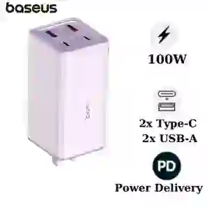 Củ sạc nhanh Baseus GaN6 Pro 2C + 2U 100W EU kèm cáp C-C 100W 1m