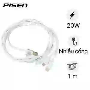 Cáp Pisen Mr White 3-in-1 (Lightning/Type-C/Micro)