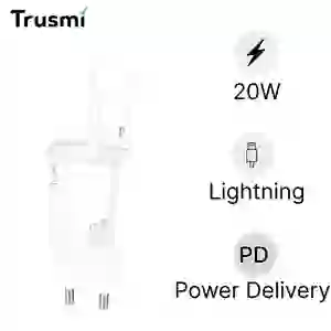 Sạc Trusmi cổng Usb-C PD 20w kèm cáp Type-C to Lightning 20w (EU) CH10