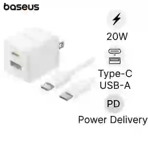 Sạc nhanh Baseus Palm 1C1A 20W US ( kèm cáp mini C to C 60W dài 1m )