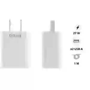 Sạc BWOO 2 cổng USB-A kèm cáp Type-C US CDA64VC