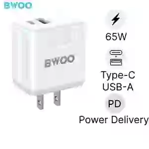 Sạc nhanh BWOO 3 cổng (USB-A + 2 USB-C) 65W GAN US CDA166