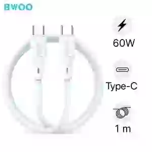 Cáp sạc nhanh BWOO Type-C to Type-C 60W X286C-C dài 1M