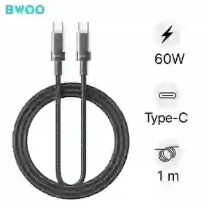 Cáp sạc nhanh BWOO Type-C to Type-C 60W X287C-C dài 1M