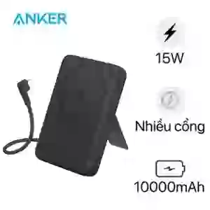 Pin sạc dự phòng Magnetic Anker Zolo 1C 10000mAh 15W tích hợp cáp Type-C A1685