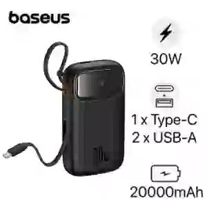 Pin sạc dự phòng Baseus Qpow2 màn hình số 20.000mAh 30W kèm 2 cáp type C