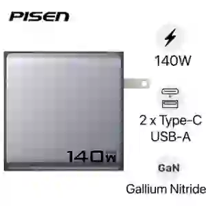Sạc Pisen Bolt Pro 140W 2C1A Gan Fast kèm cáp Type-C to Type-C