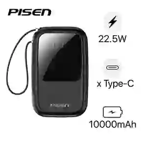 Pin dự phòng Pisen Quick Powerlink Color 22.5W 10.000mAh kèm kép Lightning và Type-C D153