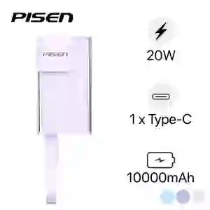 Pin dự phòng Pisen Quick Crystal High Power Box 20W 10.000mAh kèm cáp Type-C to Lightning D117