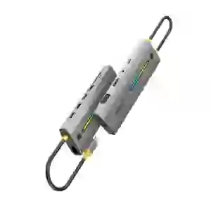 Hub chuyển đổi Pisen Type-C PGM HB39 LED RGB 11 IN 1