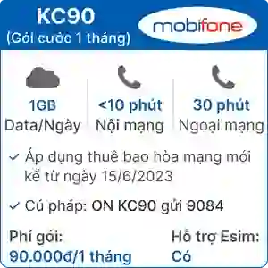 Sim 4G Mobifone KC90 1GB/Ngày có nghe gọi - 1 tháng (thành phẩm)