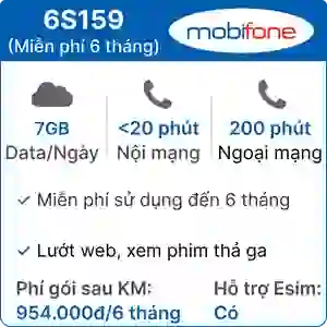 Sim 4G Mobifone 6S159 7GB/ngày có nghe gọi - 6 tháng (Thành phẩm)