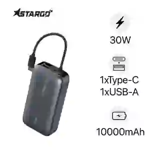 Pin dự phòng StarGO Star X1 Mini 1C1A 10000mAh tích hợp cáp Type-C